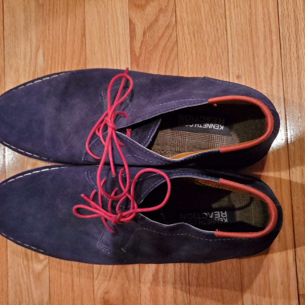 Kenneth Cole Blue and Red Oxfords with Suede Finish